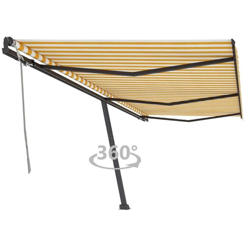  Prostostoječa ročno zložljiva tenda 600x350 cm rumena/bela, (20760111) Cene