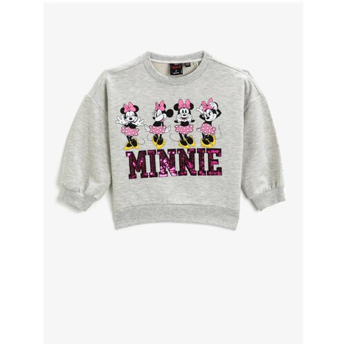 Koton Minnie Mouse Licensed Printed Sequined Sweatshirt Slike