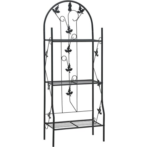  Stalak za biljke s 3 razine crni 52 x 28 x 128 cm željezni Cijene