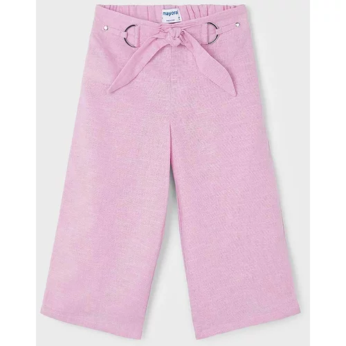 Mayoral Otroške lanene hlače vijolična barva