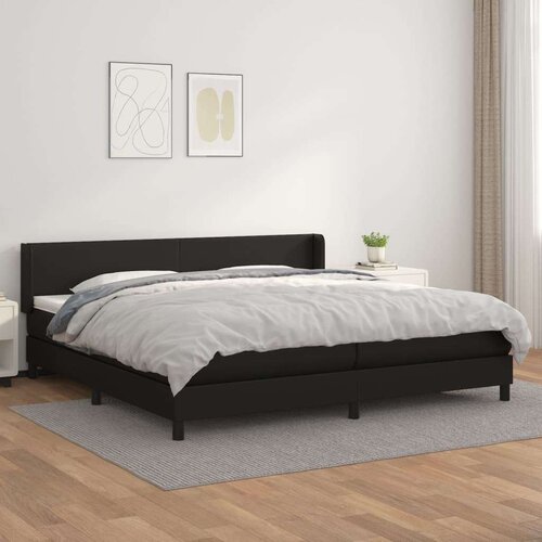  Box spring postelja z vzmetnico črna 200x200 cm umetno usnje, (20789010) Slike