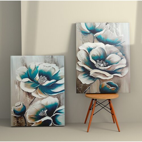 Wallity 2KNV4237 - 70 x 100 multicolor decorative canvas painting (2 pieces) Cene