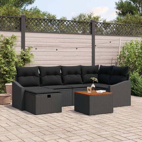  Set vrtnih sofa s jastučićima crni poli ratan Cene