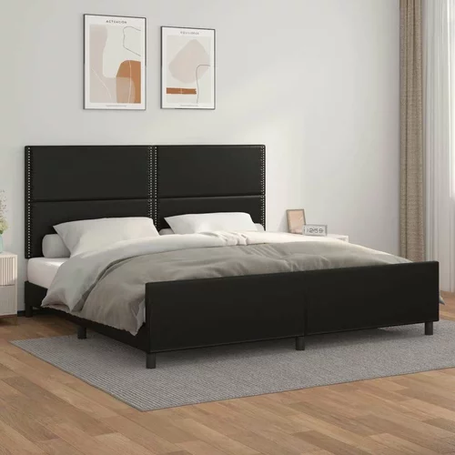  Okvir za krevet s uzglavljem crni 200x200 cm od umjetne kože