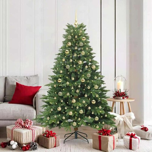 vidaXL Umestno božično drevo med 300 LED Zelena 180 cm PE in PVC Cene