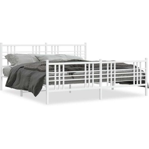 Metalni okvir kreveta uzglavlje i podnožje bijeli 183x213 cm Cijene