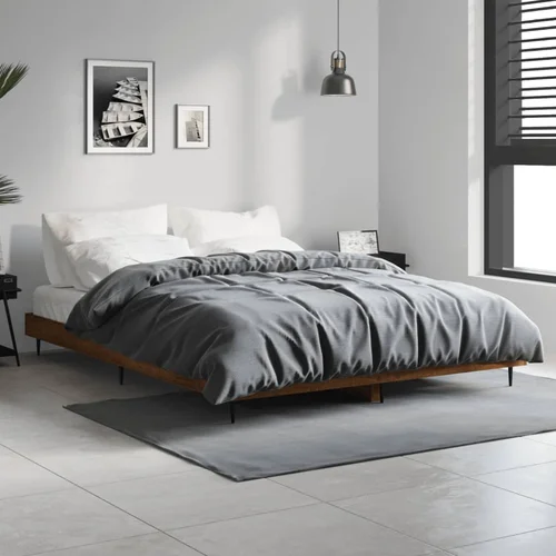 Okvir za krevet smeđi hrast 135x190 cm konstruirano drvo