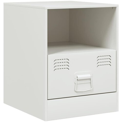 Maison Chic Nočna omarica - Nočna miza bela 34,5x39x44 cm jeklo, (21688010) Slike