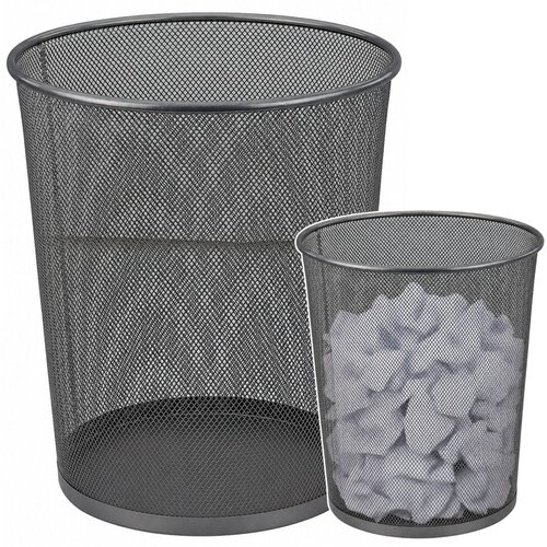 Office Waste Bin Metal Mesh Round Silver 19 L Slike