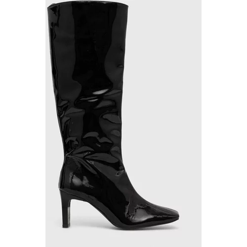 Alohas Usnjeni elegantni škornji Isobel ženski, črna barva, S100059.01