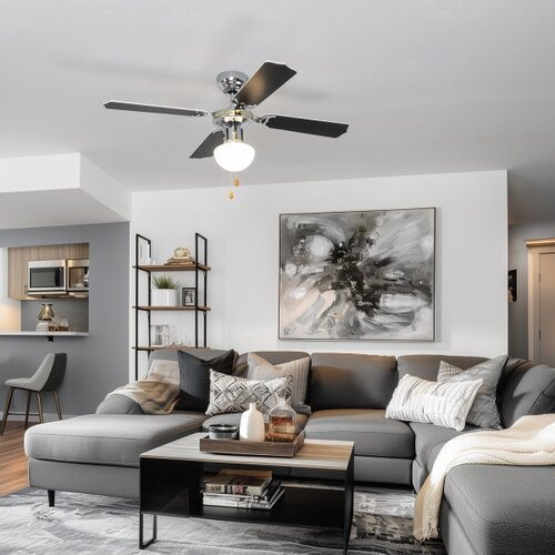  ZEVENTI - Plafonski ventilator NAVAGIO 1xE27/60W/230V crna/bela Slike