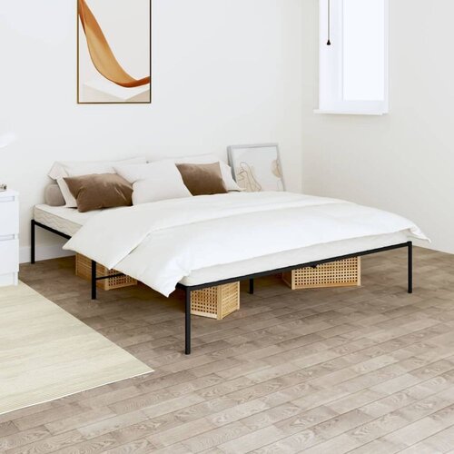 Metalni Kovinski posteljni okvir črn 140x190 cm Slike