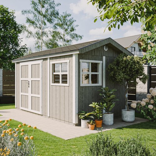 Timbela Vrtna hišica vrhunske kakovosti 8,68 m² - V252x250x412 cm - s tlemi in bitumenskimi ploščicami - M914A, (5000117214) Cene