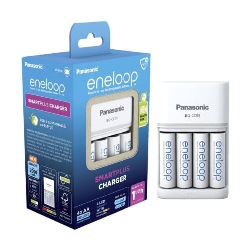 Panasonic Eneloop punjač sa 4 baterije (2h AA -K-KJ55MCD40E) Slike