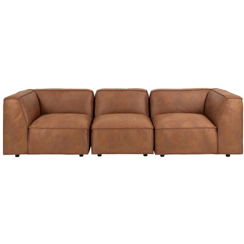Bonami Selection Temno rjava sedežna garnitura iz imitacije usnja 282 cm Fairfield Kentucky &amp;ndash; Slike
