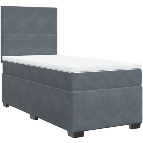 Maison Chic Box spring postelja - Vzmetna postelja z vzmetnico temno siv 90x190 cm žamet SL10600, (21902330) Cene