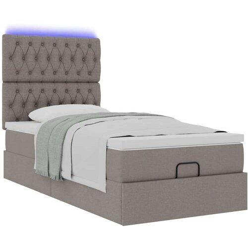 VidaXL otomanski okvir kreveta s madraca smeđesivi 100x200cm tkanine Slike