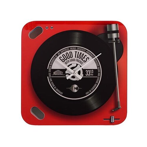 Widdop &amp;amp; Co. zidni sat - musicology, red record player Slike