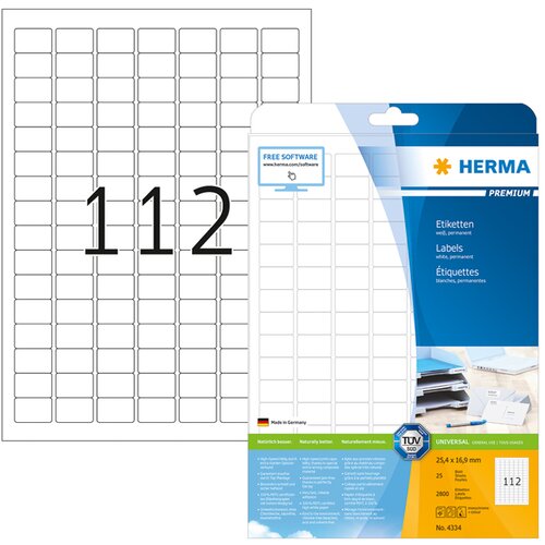 Herma Samolepilne etikete Superprint 4334, (25,4 x 16,9 mm), 25/1 Slike