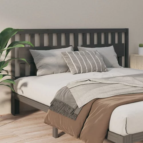  Uzglavlje za krevet sivo 125,5 x 4 x 100 cm od masivne borovine