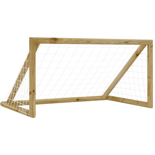 The Living Store Nogometni gol z mrežo 160x80x100 cm impregnirana borovina - Nogometni Gol, (21417488) Slike