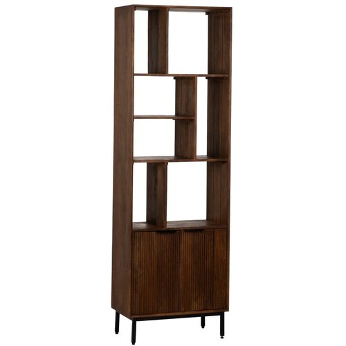 Ixia Smeđa biblioteka od masivnog manga 60x190x30 cm Sagara – Cijene