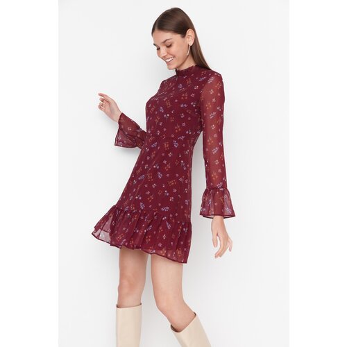 Trendyol Claret Red Collar Dress Slike