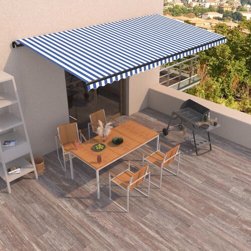 vidaXL tenda na ručno uvlačenje 600 x 350 cm plavo-bijela Cijene