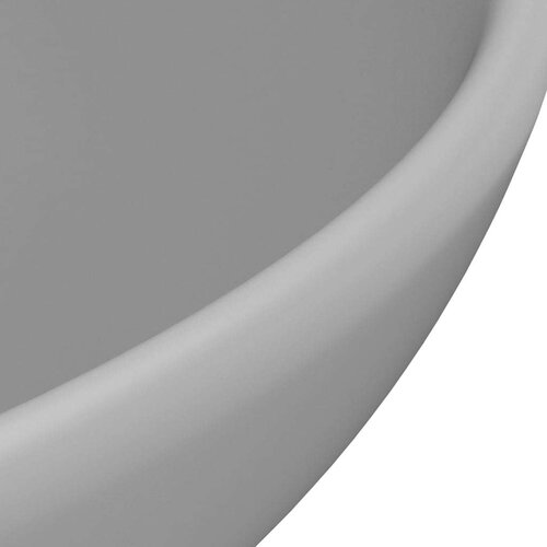 VidaXL Razko&amp;scaron;en umivalnik okrogel mat svetlo siv 32,5x14 cm keramičen Slike
