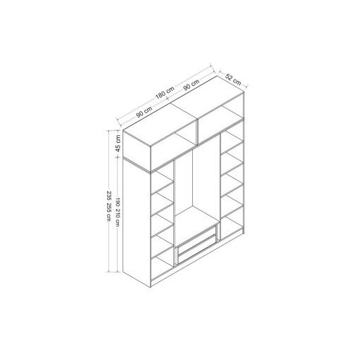 Hanah home kale - 5146 anthracite wardrobe Slike