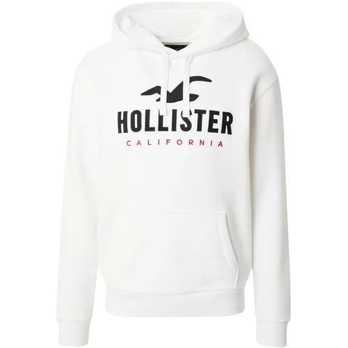 Hollister Sweater majica crvena / crna / bijela