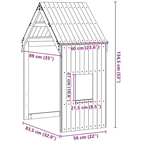 Krov za dječji krevet 60 x 89 x 134,5 cm od masivne borovine Slike