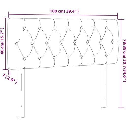  LED uzglavlje plavo 100 x 7 x 78/88 cm od tkanine Slike