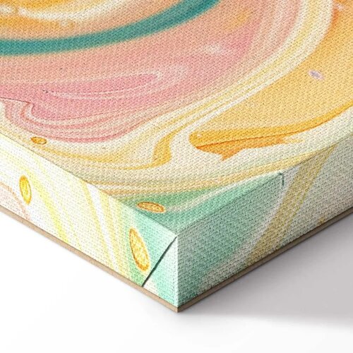  Slika - Colorful Chaos - Dynamic Shapes in Shades of Pink Yellow and Blue 60x90 Cene