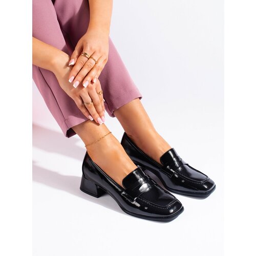 SERGIO LEONE Lacquered black loafers Slike