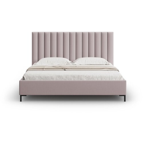 Mazzini Beds Svetlo rožnata oblazinjena zakonska postelja s prostorom za shranjevanje z letvenim dnom 140x200 cm Casey &amp;ndash; Slike