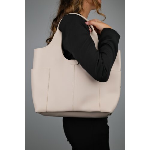 LuviShoes Amaya Cream Women's Shoulder Bag Slike