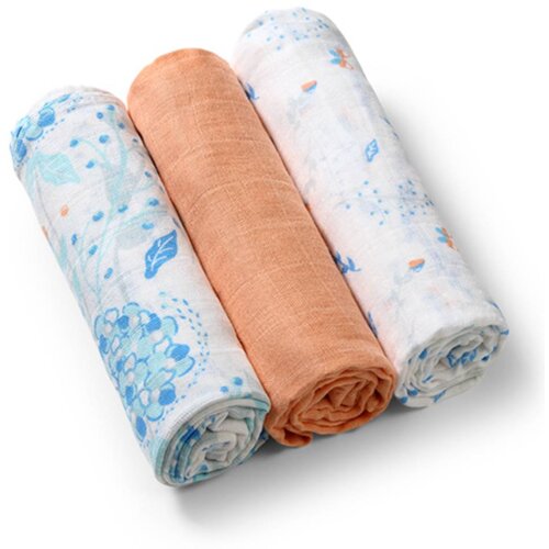 BabyOno tetra plenice Muslin Rože, oranžne Slike