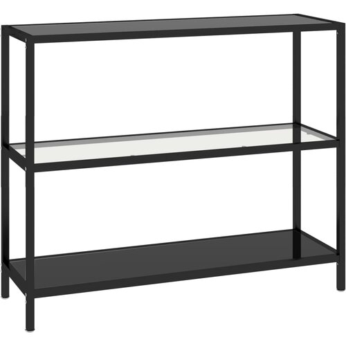 VidaXL Polica prozorna in črna 100x36x90 cm kaljeno steklo, (20824651) Slike