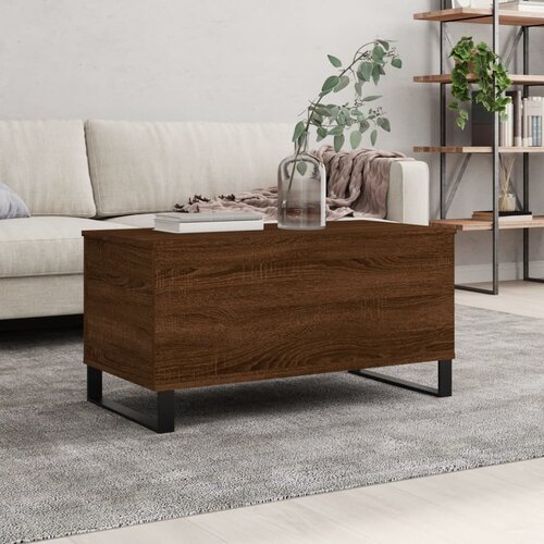 vidaXL Klubska mizica rjavi hrast 90x44,5x45 cm inženirski les Cene