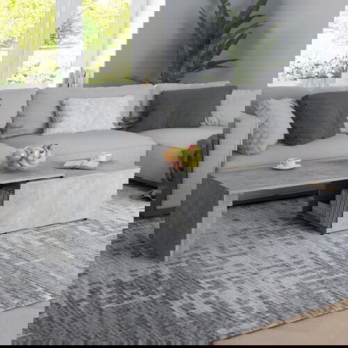 VidaXL Klubska mizica betonsko siva 150x50x35 cm iverna plo&amp;scaron;ča Slike