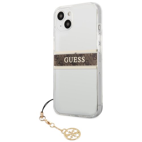 Guess Ohi&amp;scaron;je za Apple iPhone 13 Mini Stripe s &amp;scaron;armom, Rjava, (21683190) Slike