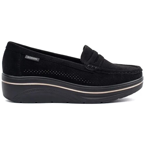 GOODIN Black loafers with a thick sole Slike