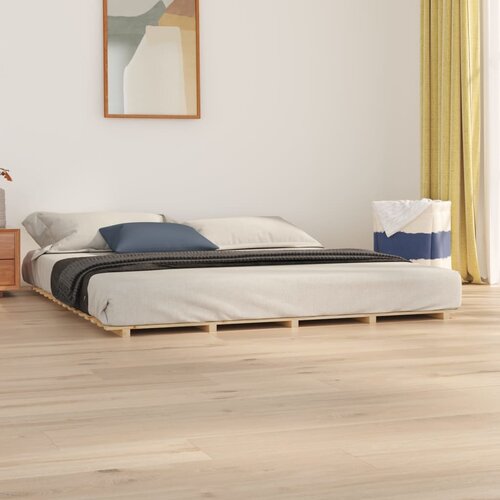 The Living Store Posteljni okvir 200x200 cm trdna borovina - Posteljni Okvir, (21525004) Slike