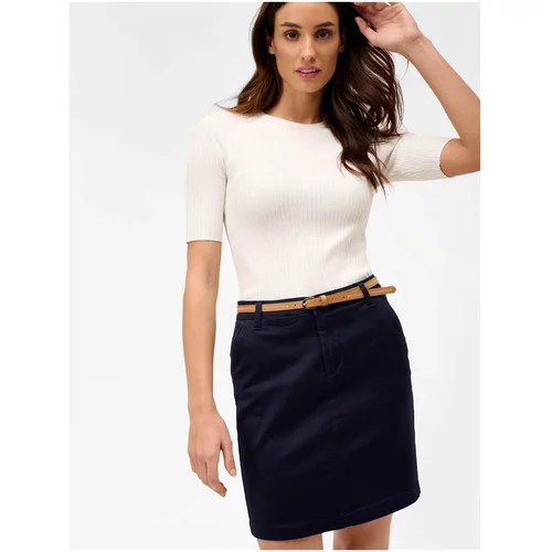 Orsay Dark blue short skirt with belt - Women