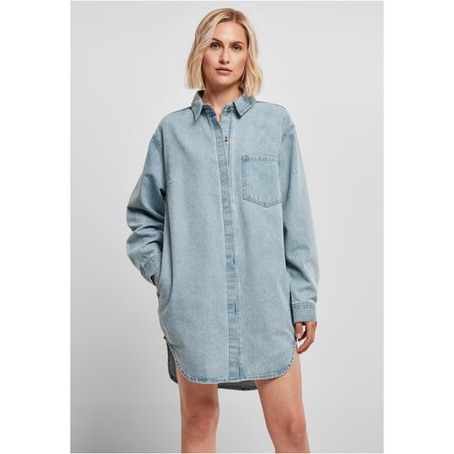 UC Ladies Women&amp;#039;s oversized denim shirt dress with light blue dye Slike
