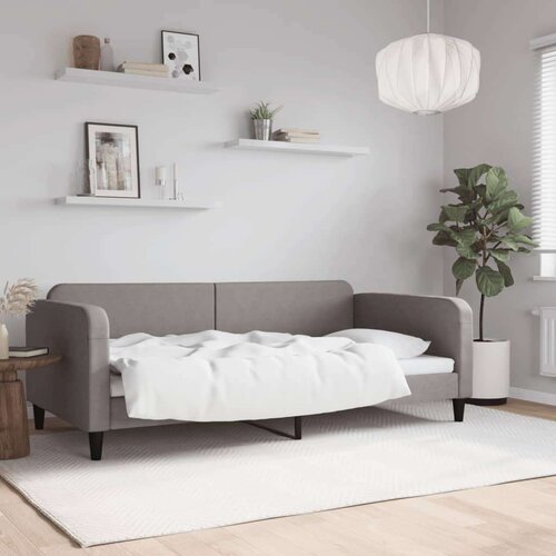  Dnevni krevet smeđesivi 100 x 200 cm od tkanine Slike