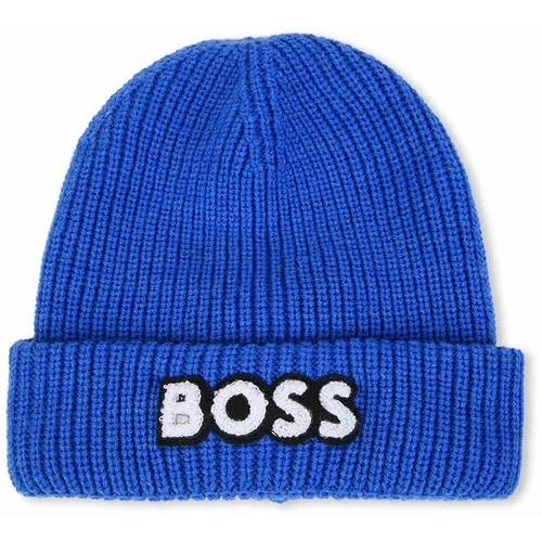Boss Otroška kapa s primesjo volne mornarsko modra barva