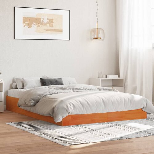 Furnova Posteljni okvir brez vzmetnice vo&amp;scaron;čeno rjav 120x200 cm borovina, (21940552) Slike