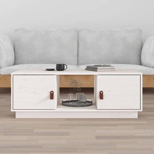 vidaXL stolić za kavu bijeli 100 x 50 x 35 cm od masivne borovine Cijene